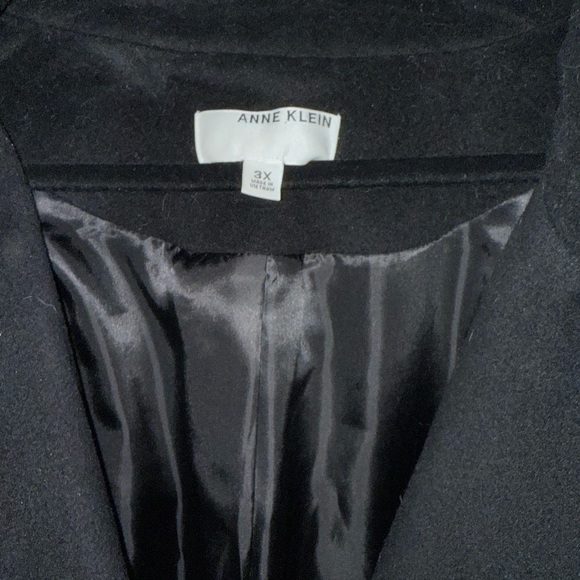 Anne Klein Black Cashmere Blend, Double-Breasted Trench Coat - Picture 3 of 4